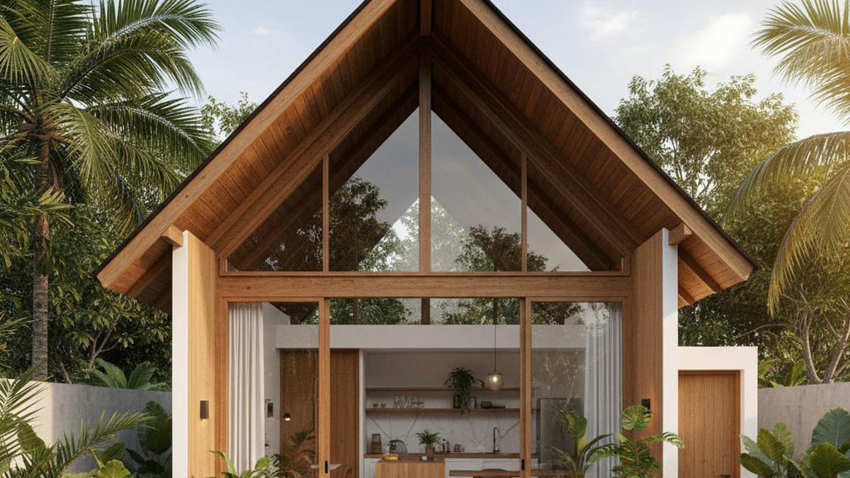 7 Model Rumah Kecil Tapi Luas dengan Atap Kayu Tinggi Bernuansa Alami, Tampilan Hangat dan Elegan