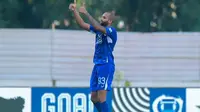 Selebrasi bek PSIS Semarang, Lucao usai mencetak gol ke gawang Persikabo 1973 dalam laga BRI Liga 1 2023/2024 yang digelar di Stadion Moch. Soebroto, Magelang, Jawa Tengah, Jumat (26/4/2024) sore WIB. (Dok. PSIS Semarang)