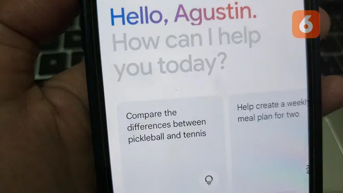 Chatbot AI Google Gemini saat dipakai dari browser iPhone (Liputan6.com/ Agustin Setyo Wardani).