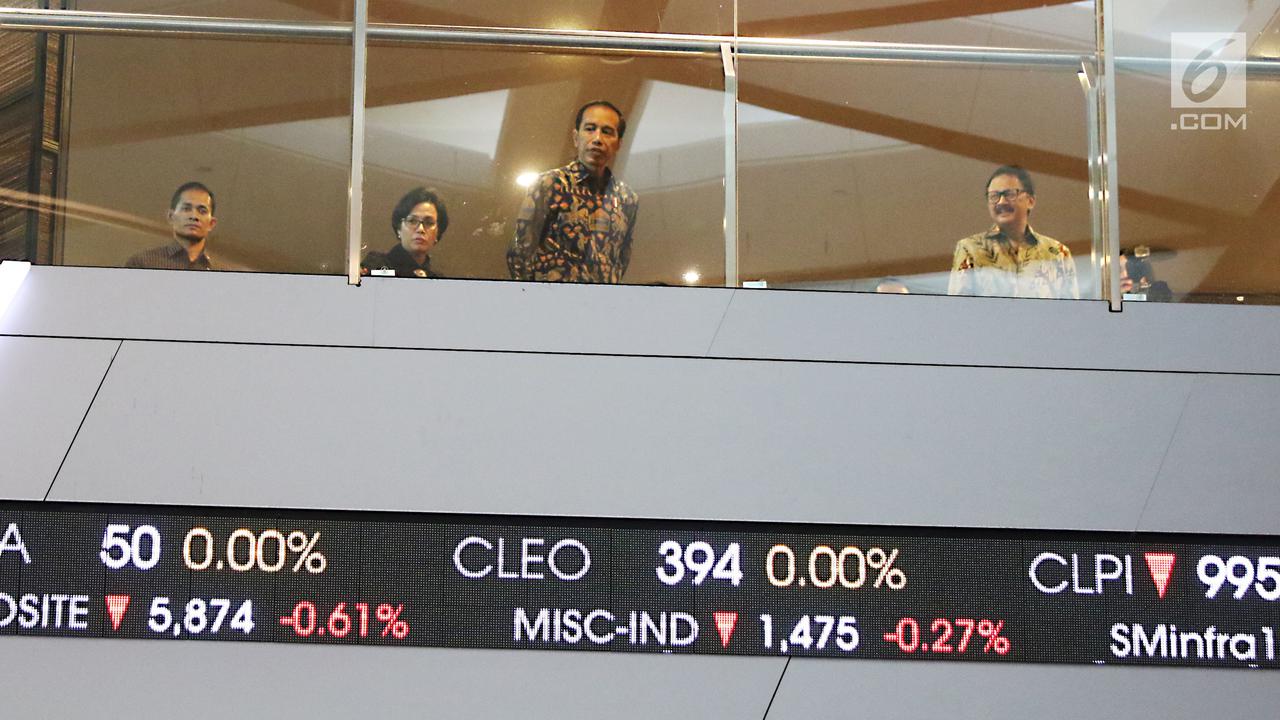 Jokowi Tinjau Pergerakan IHSG di BEI