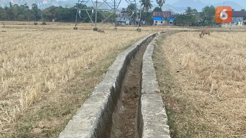 Proyek irigasi dari Program P3-TGAI di Kabupaten Pangkep yang tengah diusut Kejari Pangkep (Liputan6.com/Eka Hakim)