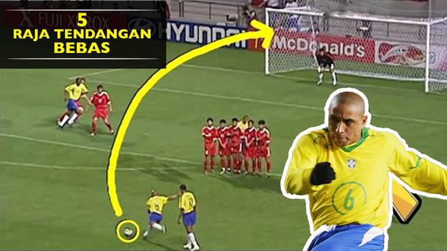 Video lima pemain sepak bola dengan tendangan bebas terbaik di dunia versi Dan1 Sport, salah satunya Roberto Carlos pemain asal Brasil.