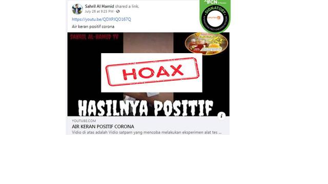 Cek Fakta air keran pada swab antigen