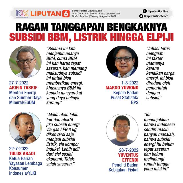 Infografis Ragam Tanggapan Bengkaknya Subsidi BBM, Listrik hingga Elpiji. (Liputan6.com/Trieyasni)