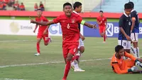 Timnas Kamboja U-16 tumbang 1-4 dari Myanmar pada matchday keempat Grup A Piala AFF U-16 2018 di Stadion Gelora Delta, Sidoarjo, Sabtu (4/8/2018). (Bola.com/Aditya Wany)