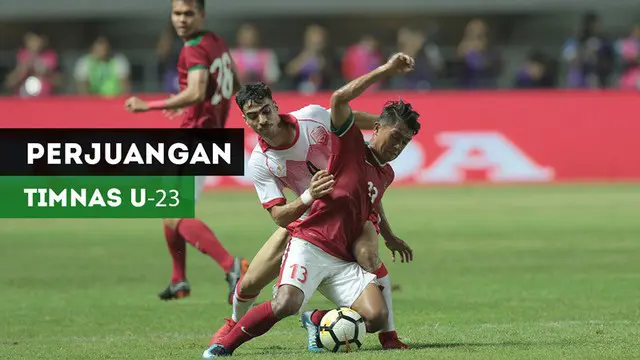 Berita video momen-momen perjuangan Timnas Indonesia U-23 saat menghadapi Bahrain di PSSI Anniversary Cup 2018 di Stadion Pakansari, Bogor, Jumat (27/4/2018).