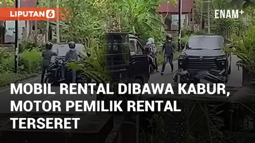 VIDEO: Detik-detik Mobil Rental Dibawa Kabur, Motor Pemilik Rental Terseret 50 Meter