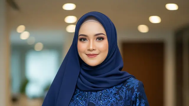 Model Gamis Batik Mix Tile Brokat Tanpa Berlebihan