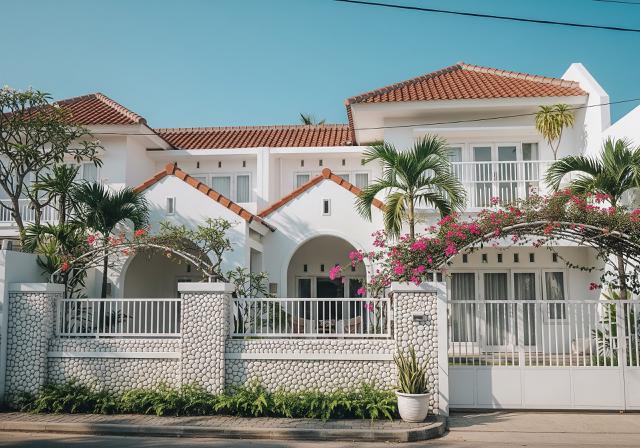 Pagar Batu Kali Dicat Putih atau Warna Cerah/Pagar Rumah Natural dengan Batu Kali (Sumber: gemini.com)