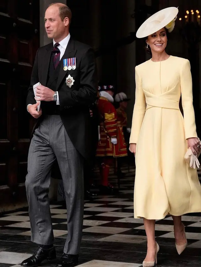 6 Tampilan Cerah Kate Middleton di Platinum Jubilee Ratu Elizabeth II dengan Gaun Kuning