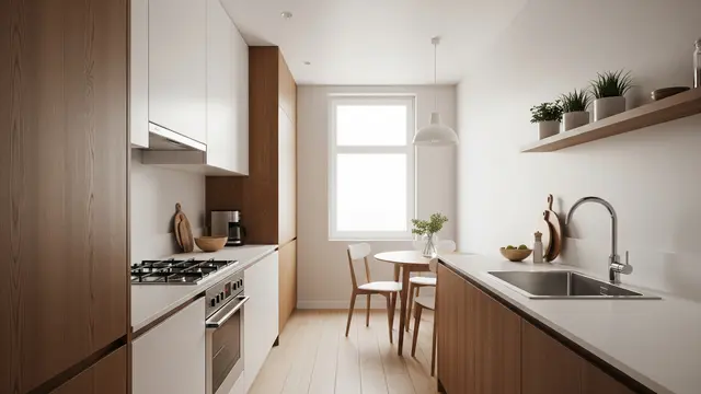 Desain Tempat Cuci Piring dan Kompor untuk Dapur Sempit Minimalis/ Ilustrasi AI