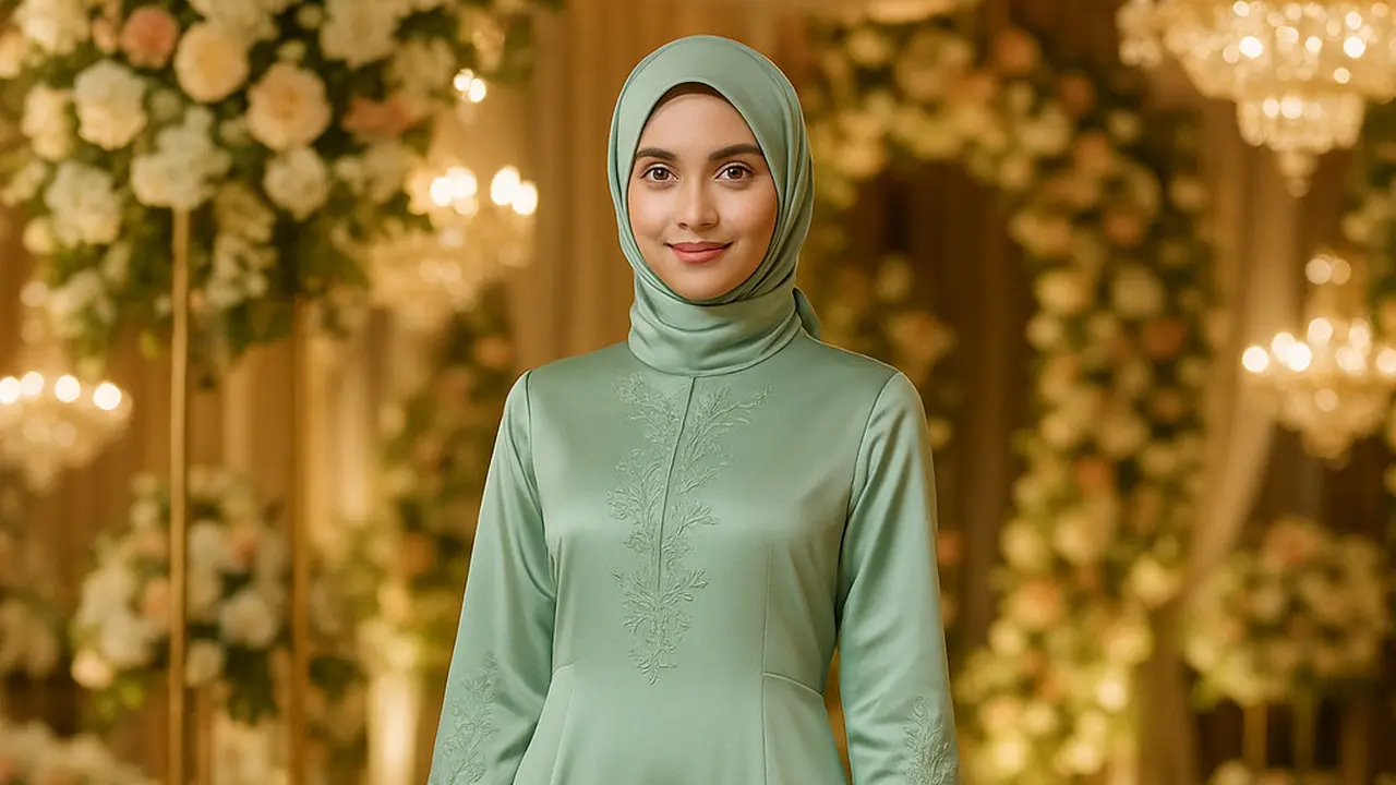 Model Gamis Satin Simple tapi Elegan