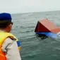 Kapal barang tenggelam di perairan Kepulauan Seribu. (Liputan 6 SCTV) 