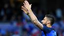 Olivier Giroud merayakan golnya ke gawang Skotlandia  berfoto pada laga persahabatan Prancis vs Skotlandia di Stadion St Symphorien, Longeville-les-Metz, Prancis, (4/6/2016), Prancis menang 3-0.  (AFP/Franck Fife)