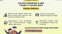 Informasi pendataan KJMU Tahap II Tahun 2023 (Dok: Instagram/@upt.p4op)