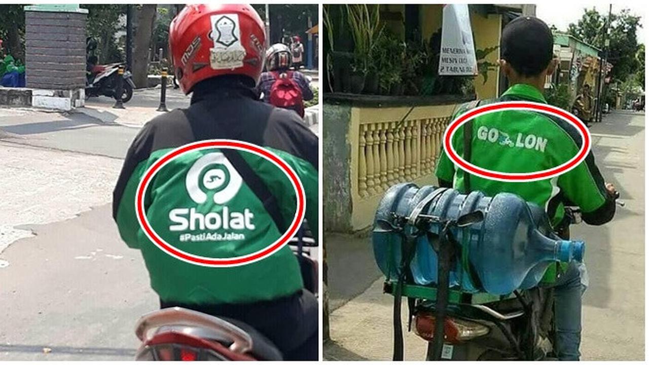 Atribut Driver Ojek Online Ini Bikin Ketawa Geli