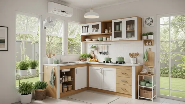 Inspirasi Dapur Kecil yang Tidak Mudah Berjamur di Musim Hujan/Foto: Generated AI