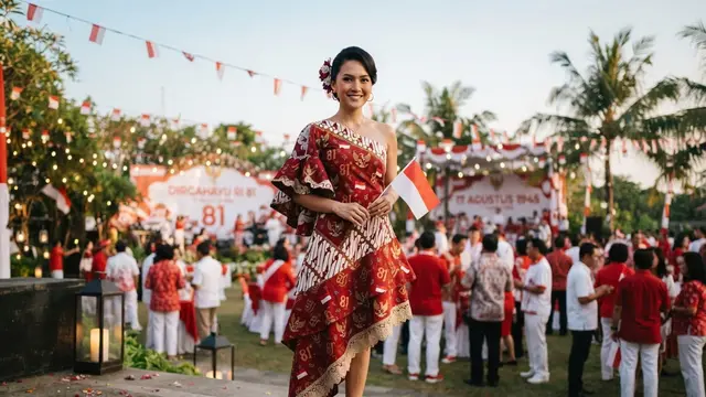 Ide Dress Batik Tema Kemerdekaan 17 Agustus 1945 HUT RI Ke-81