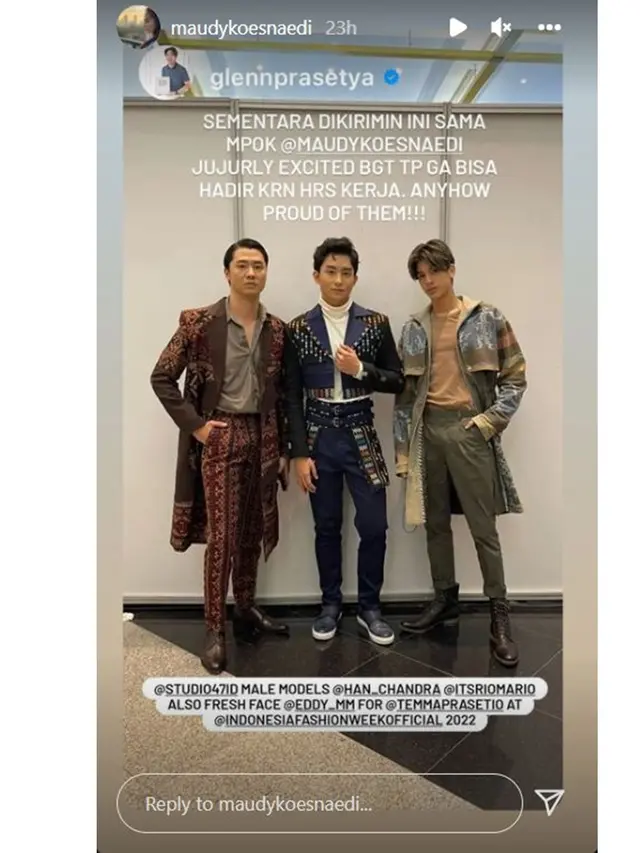6 Potret Eddy Meijer Anak Maudy Koesnaedi Jadi Model Indonesia Fashion Week 2022