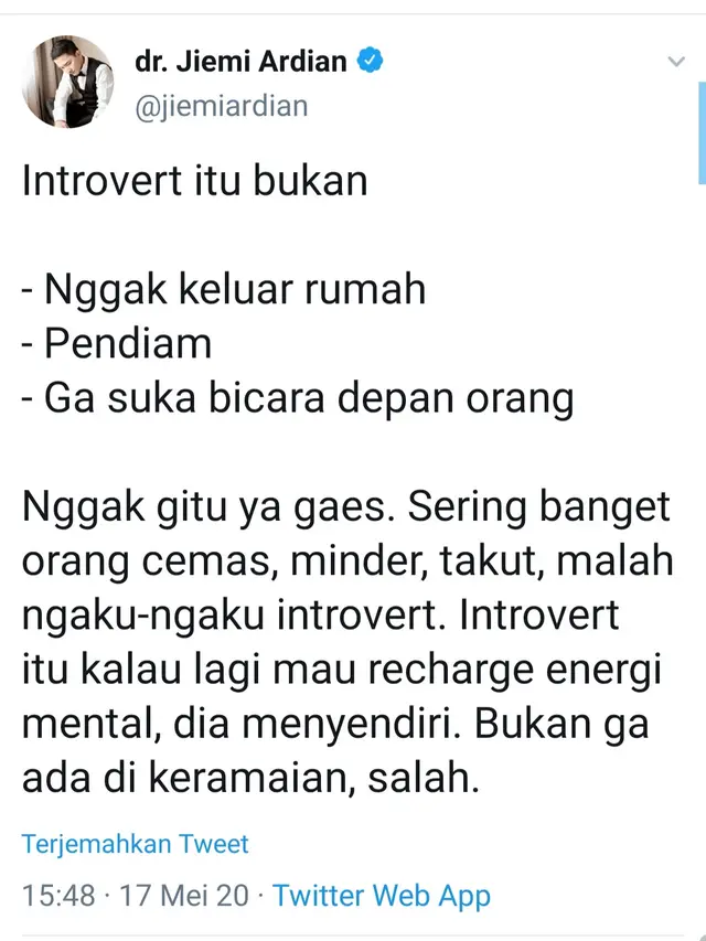 Cuitan dr. Jiemi Ardian (Foto: Twitter @jiemiardian)
