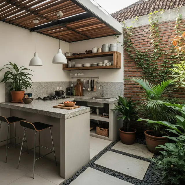 9 Desain Dapur Semi Terbuka dengan Ventilasi Alami, Estetis dan Fungsional