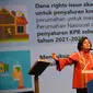 Menteri Keuangan, Sri Mulyani Indrawati memberi sambutan dalam Rapat Kerja Bank BTN Tahun 2023 di Jakarta (27/01/2023). (Liputan6.com/HO)