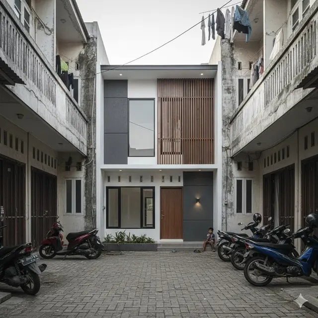 Inspirasi Rumah Minimalis Modern di Gang Sempit