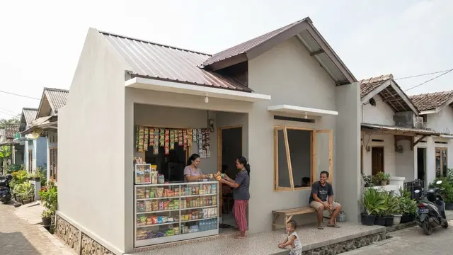 Rumah Plus Warung yang Hemat Biaya dan Fungsional