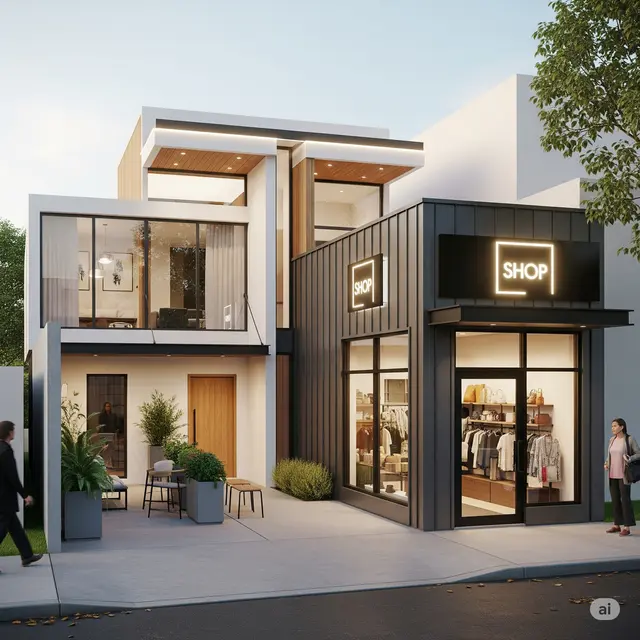 Rumah T-Shape Bisa untuk Hunian & Toko Kecil (Gemini AI)