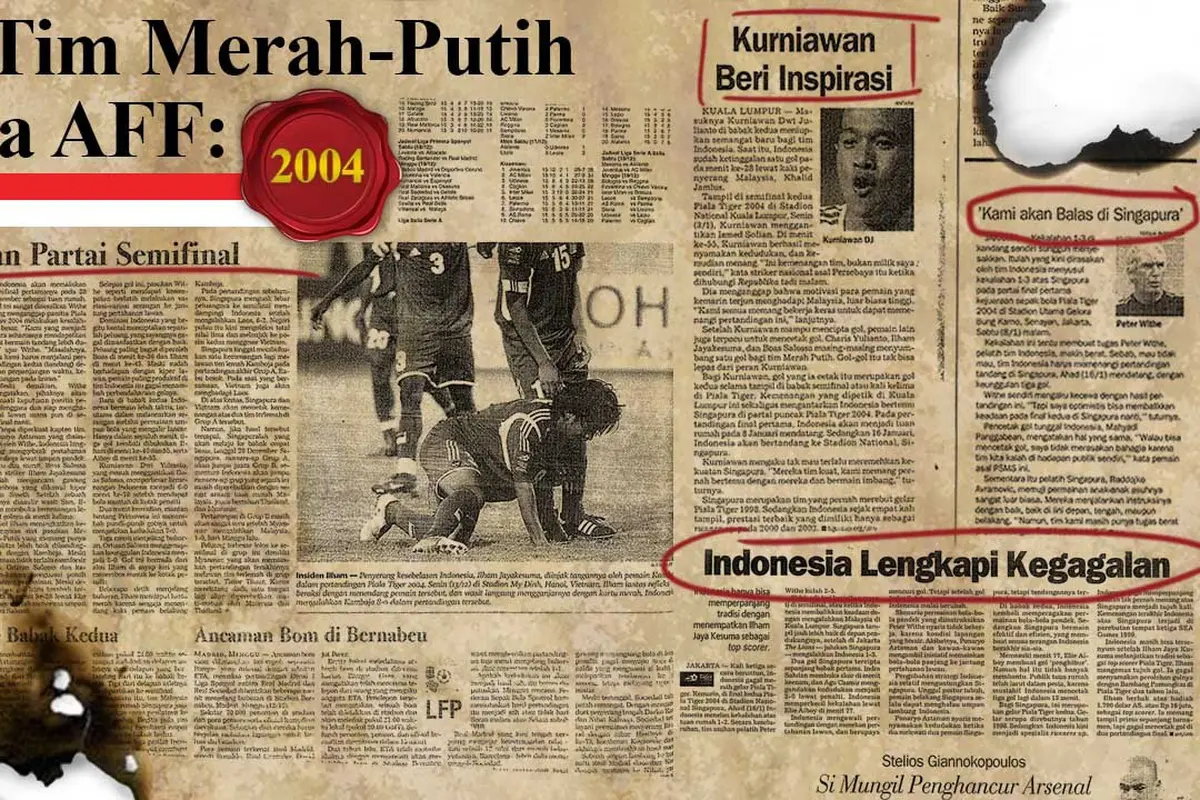 Jejak Tim Merah-Putih di Piala AFF: 2004 (Bola.com/Adreanus Titus)