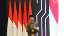 Presiden Joko Widodo memberi sambutan saat peluncuran Masterplan Ekonomi Syariah Indonesia (MEKSI) 2019-2024 di Kantor Bappenas, Jakarta, Selasa (14/5). Peluncuran peta jalan pengembangan ekonomi syariah di Indonesia guna mendorong peningkatan pertumbuhan ekonomi nasional.(Liputan6.com/Angga Yuniar)