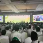 Ketum Partai Gerindra Prabowo Subianto mengucapkan selamat Harlah ke-26 PKB lewat sebuah video. Prabowo berhalangan hadir di puncak acara Harlah PKB pada Selasa (23/7/2024) malam. (Liputan6.com/Winda Nelfira)w