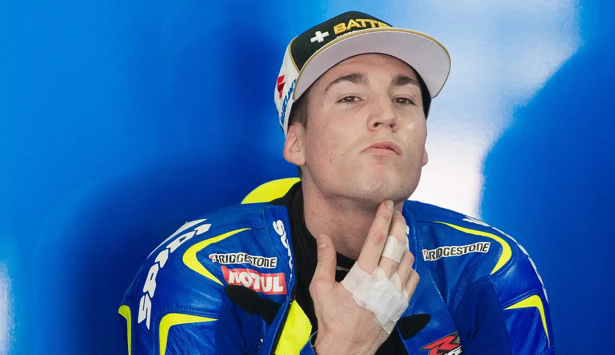 Pebalap asal Spanyol Aleix Espargaro Team Suzuki di Sirkuit Sepang,Kuala Lumpur. (AFP Photo/Mohd Rasfan)