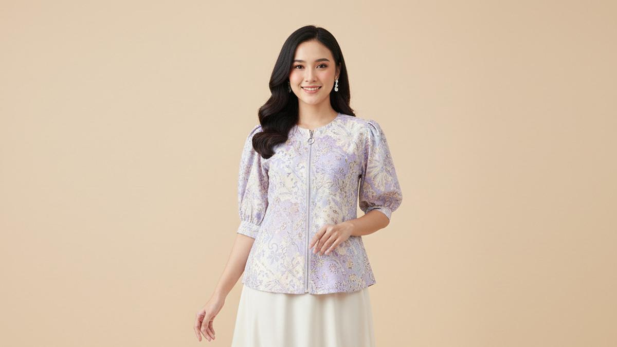 7 Model Atasan Batik Resleting Depan, Elegan tapi Tetap Simpel dan Praktis