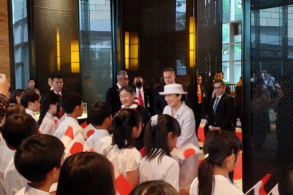 Kaisar Jepang Naruhito dan Permaisuri Masako tiba di Indonesia, Sabtu (17/6/2023).