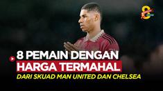 Berita Motion grafis deretan pemain dengan nilai pasar tertinggi dari skuad Manchester United dan Chelsea, yang akan bertemu dalam lanjutan laga tunda Liga Inggris 2022/2023.