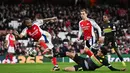 Berstatus tuan rumah dan unggul 7-1 pada leg pertama 16 besar Liga Champions 2024/2025, Arsenal tampil percaya diri. (Glyn KIRK/AFP)