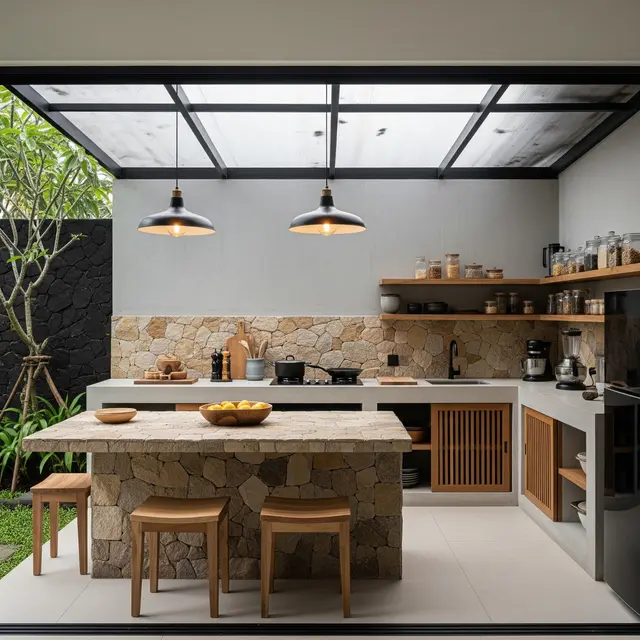 Model Dapur Semi Outdoor Sederhana tapi Mewah