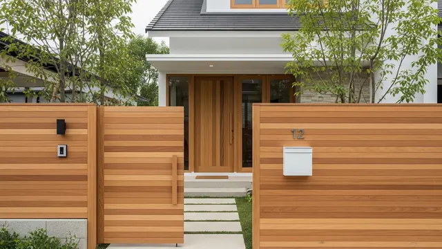 Pagar Kayu Horizontal Minimalis