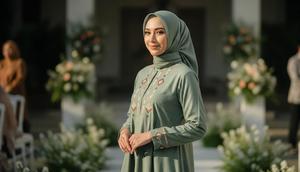 Model Gamis Katun Bordir untuk Acara Islami Outdoor. Foto: Gemini