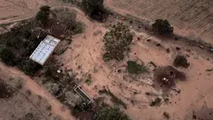 Pemandangan udara dari tempat jenazah lima pemuda ditemukan di Lagos de Moreno, negara bagian Jalisco, Meksiko, pada 17 Agustus 2023. (AFP/Ulises Ruiz)