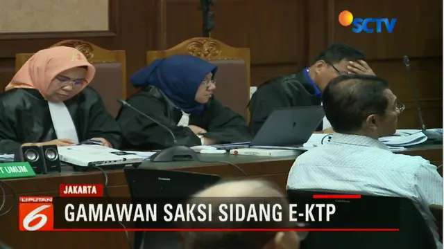 Mantan mendagri, Gamawan Fauzi,memberikan kesaksian dalam sidang lanjutan kasus korupsi e-KTP dengan terdakwa Setya Novanto.