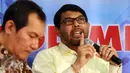 Anggota Komisi III DPR RI F-PKS, Nasir Jamil memberikan pendapat pada diskusi bersama pimpinan KPK yang baru Saut Situmorang di Jakarta, Sabtu (19/12). Saut menegaskan KPK jilid IV 80 persen akan fokus pada pencegahan. (Liputan6.com/Helmi Fithriansyah)  