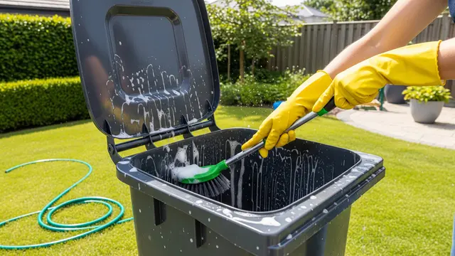 Membersihkan Tempat Sampah Bau