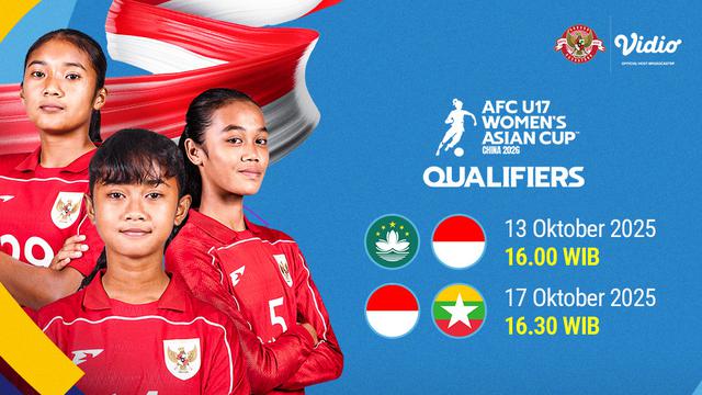 Jadwal Timnas Putri Indonesia U-17 Kualifikasi AFC Asian Cup 2026 live streaming eksklusif di Vidio. (dok. vidio.com)