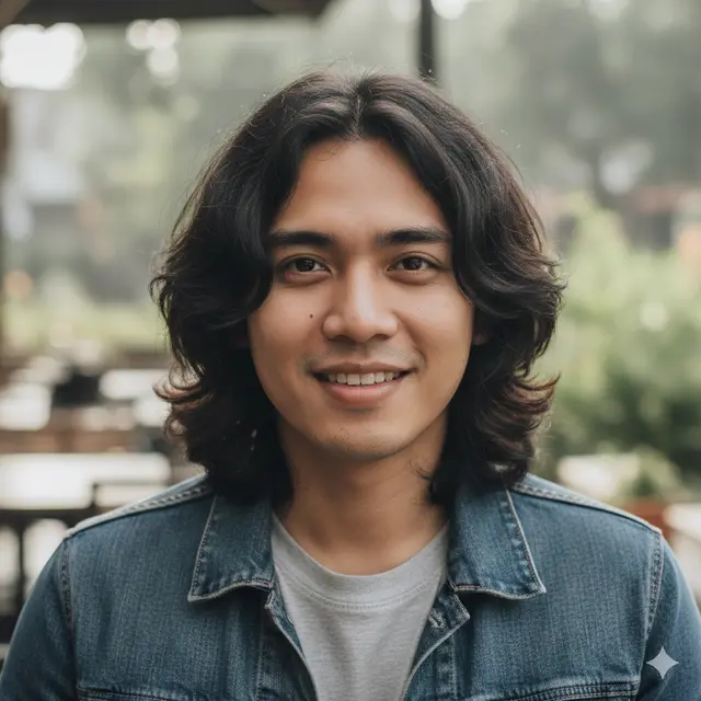 Model Rambut Pria Comma Hair Panjang (Foto: Gemini AI)