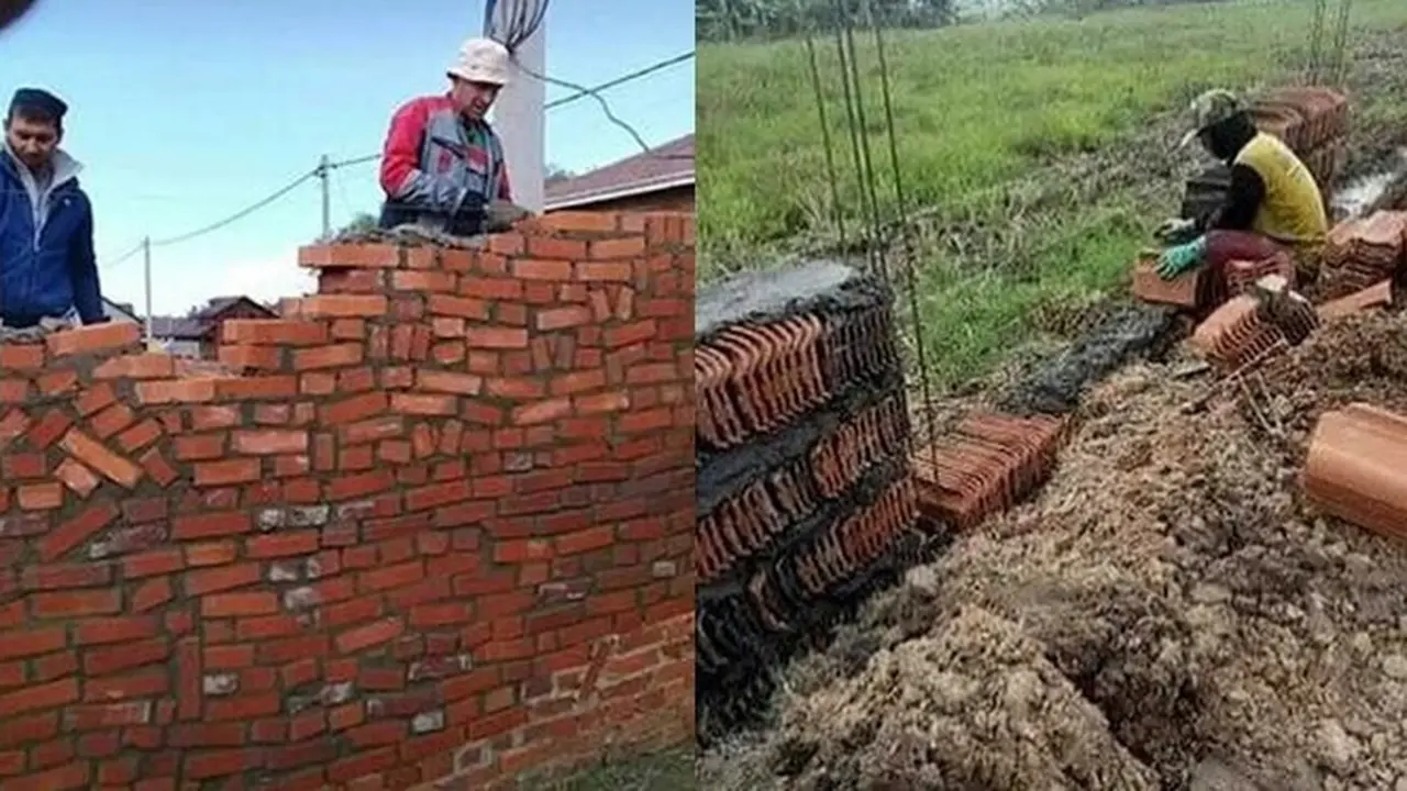 6 Aksi Kuli Bangunan Bikin Tembok Rumah Asal-Asalan Ini Bikin Mandor Meringis