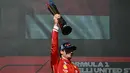 Charles Leclerc finis dengan catatan waktu 1:35:09,639 detik. (Patrick T. Fallon/AFP)