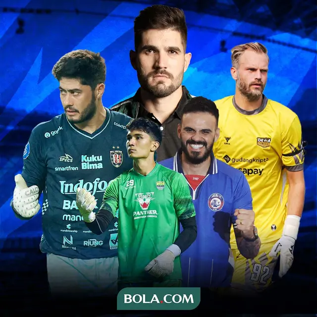 BRI Liga 1 - Ilustrasi Kiper Asing: Lucas Frigeri, Adilson Maringa, Sonny Stevens, Kevin Ray Mendoza, Alan Bernardon