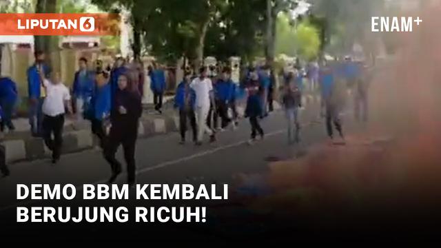 Demo BBM Naik di Gedung DPR Aceh Diwarnai Kericuhan